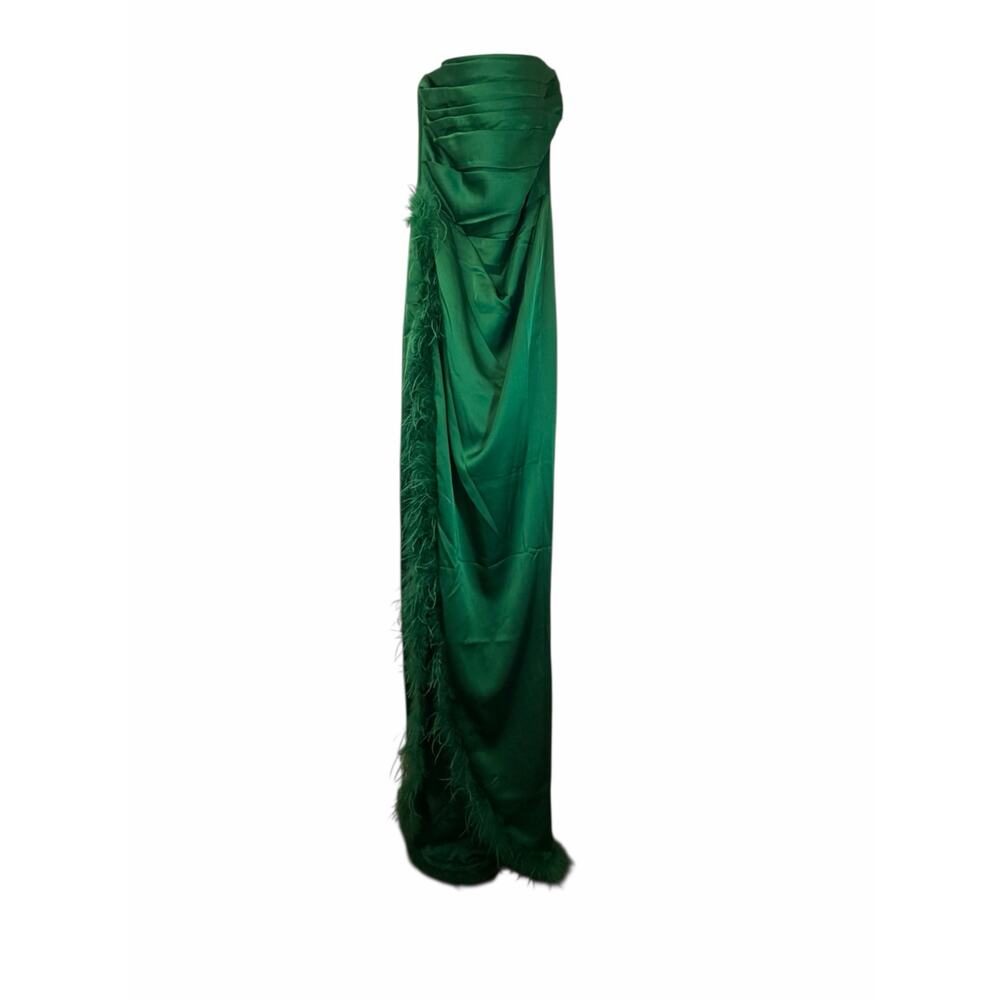 NWT Perrin Emerald Green Feather Miss Circle New York Gown - Size M - Picture 2 of 15